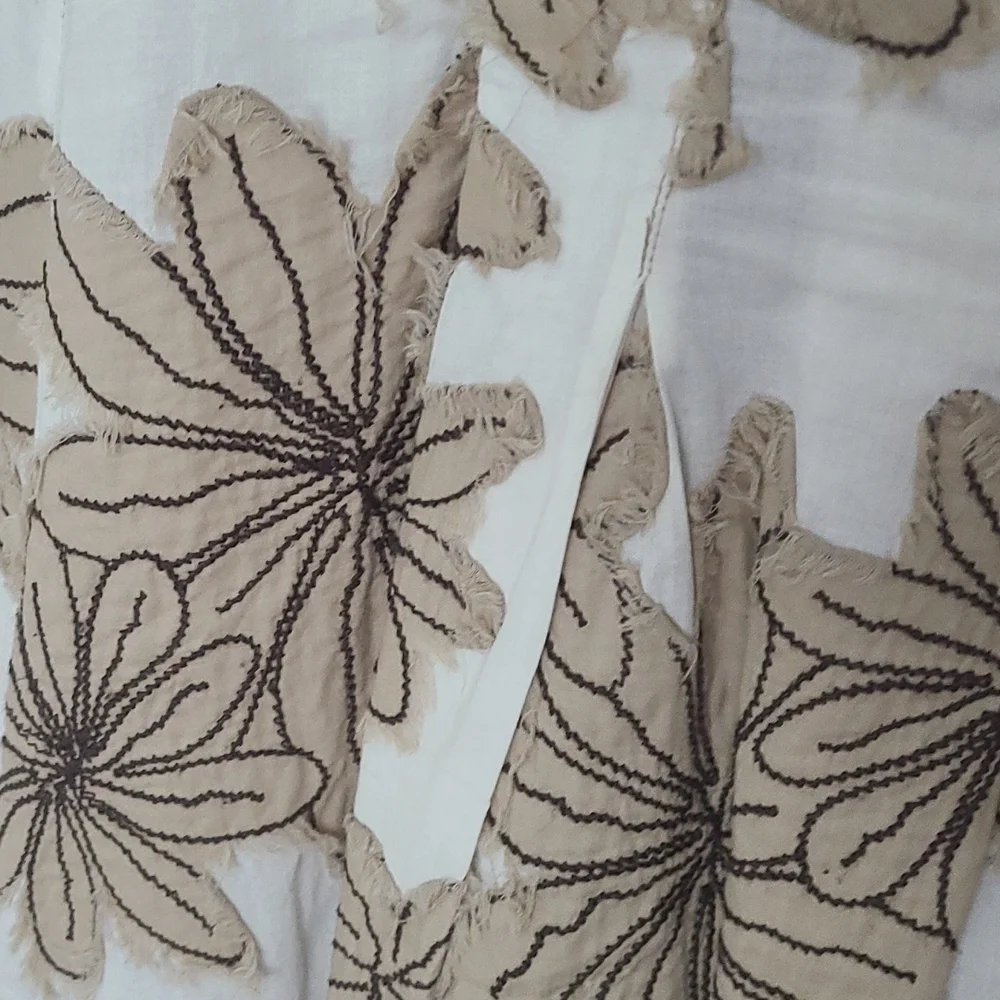 Tibi white and tan floral fit and flare dress sz 2 - Picture 4 of 10